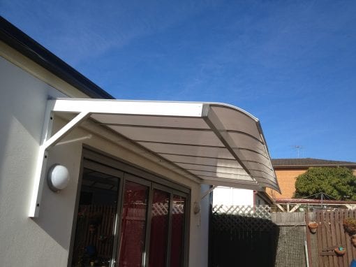 Canter lever polycarb awning Bull nose
