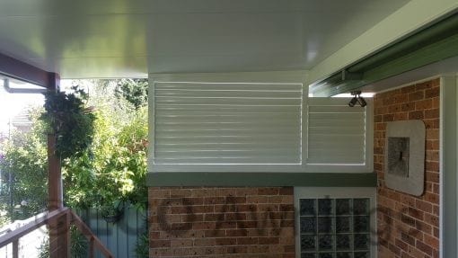 85mm adjustable louvers mounted with a pitched roof