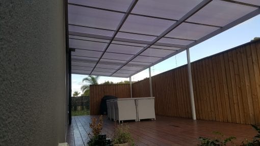 Patio Cover twinwall Polycarb white frame with white polycarb