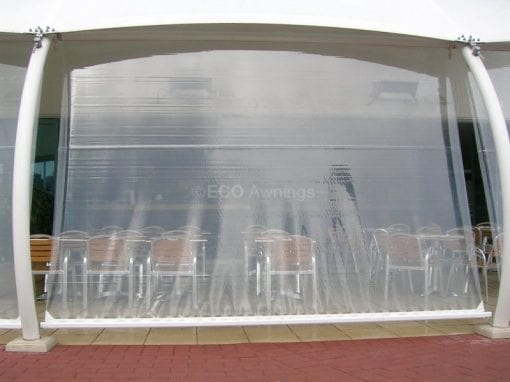 Clear plasic straight drop awnings