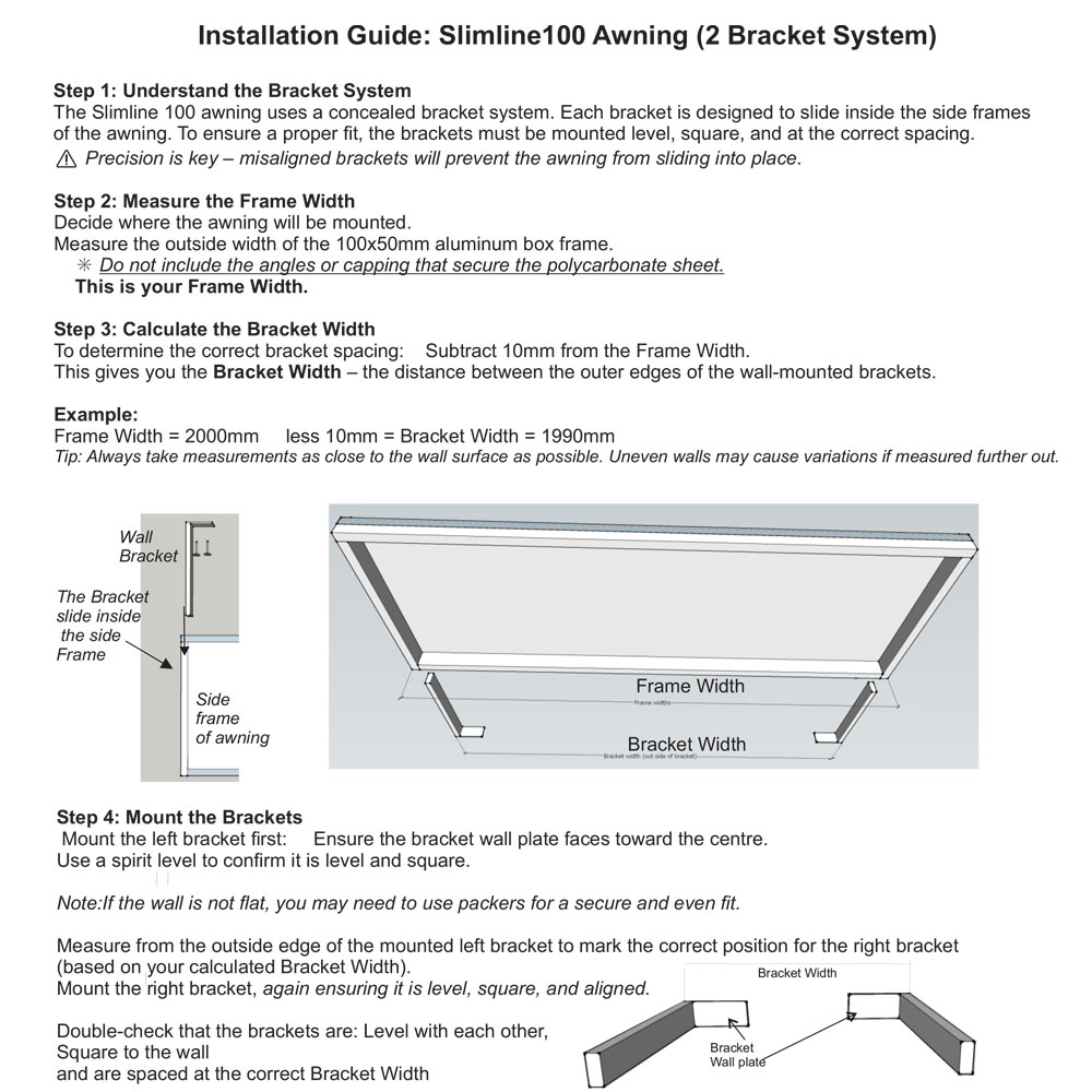 Installation guide for Slimline 100
