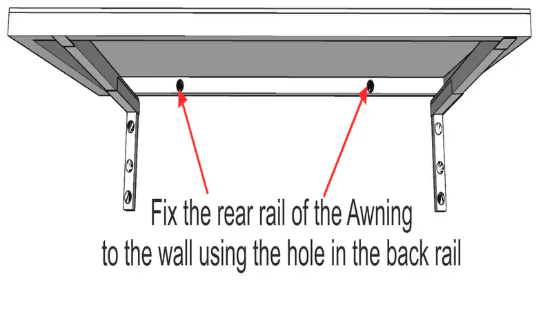 Fixing rear rail of Slimline 50 under eave awning Sydney to the fascia board