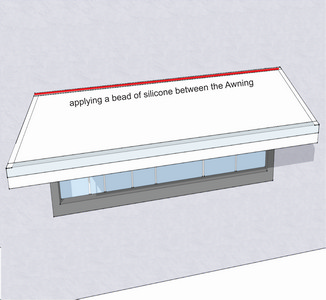 Sealing between awning and wall with silicone
