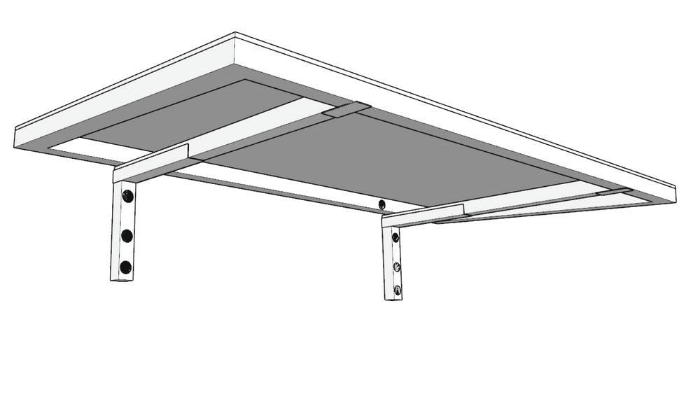 Slimline 50 with Cantilever Arms fully installed on cladded wall