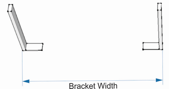Awning brackets mounted to wall at correct spacing