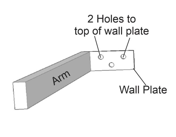 Slimline 100 awning bracket showing wall plate and arm