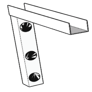 Wall bracket for Slimline 50 under eave awning Sydney — 3 fixing holes and U-channel for arm