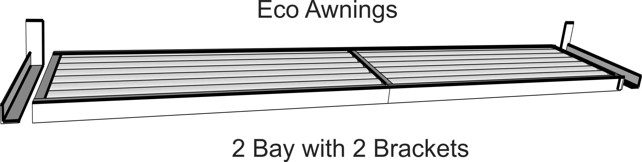 Cantilever louvre drawing, two bays on two brackets