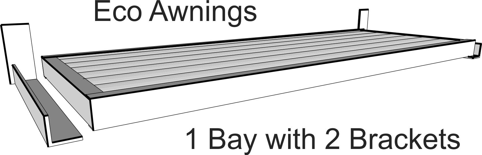 Cantilever louvre panel drawing, one bay on two brackets