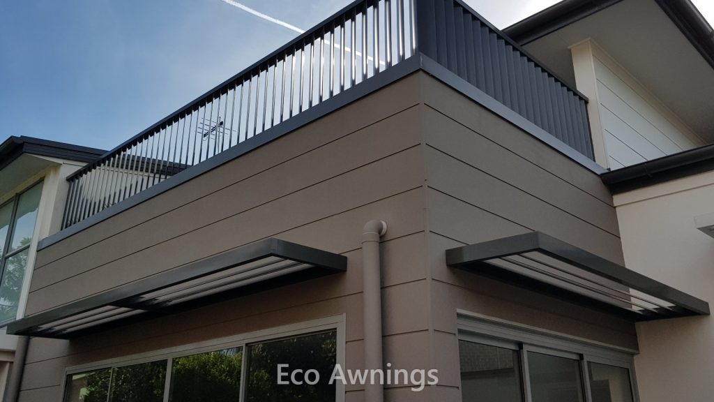 Slimline 160 Louvres mounted over windows on a Sydney home
